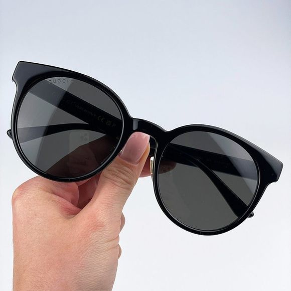 ?Gucci GG1339SK 002 Sunglasses Black Grey Polarized Oval Women